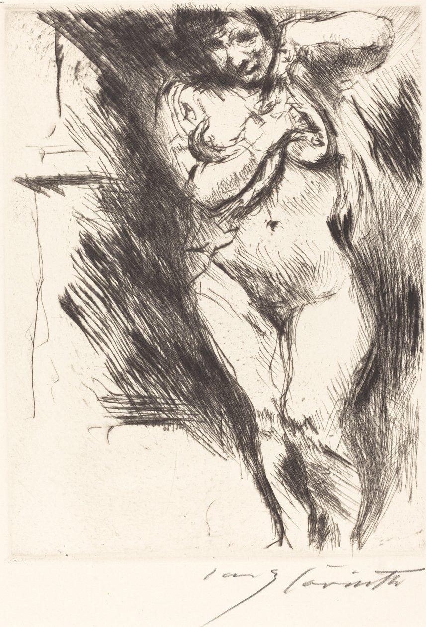 Akt mit hochgehobenem Hemd door Lovis Corinth