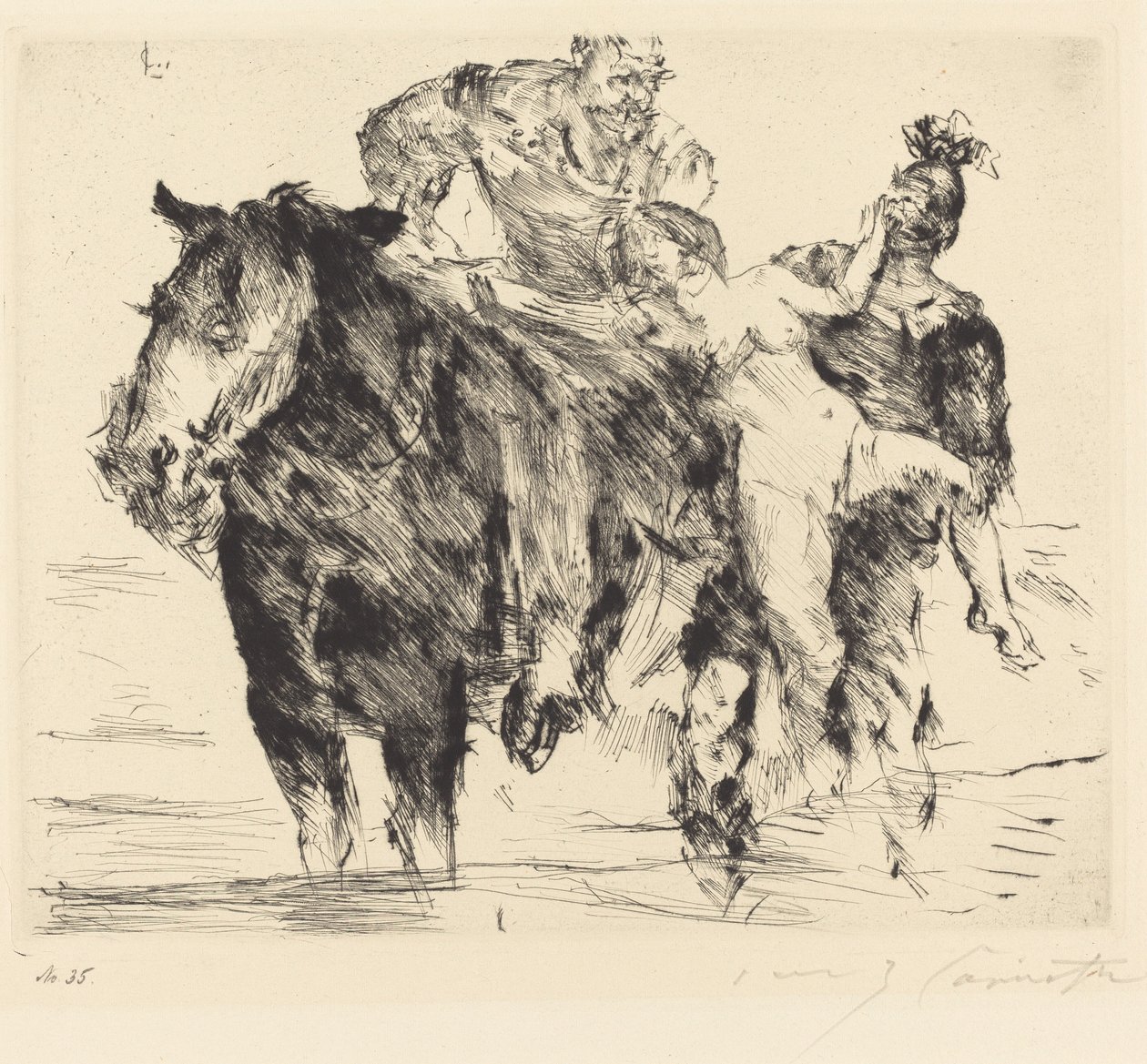Verkrachting, 1920 door Lovis Corinth