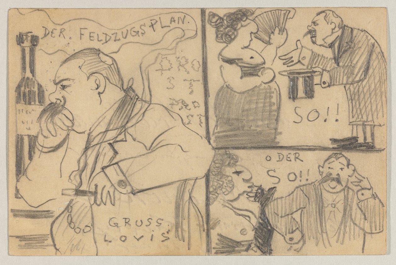 Lovis Corinth aan Carl Strathmann: Postkaart, poststempel 12 december 1898 door Lovis Corinth