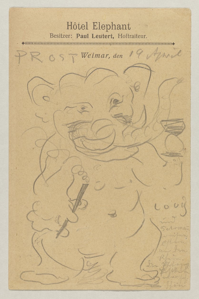 Lovis Corinth aan Carl Strathmann: Ansichtkaart, poststempel 20 april 1905 door Lovis Corinth