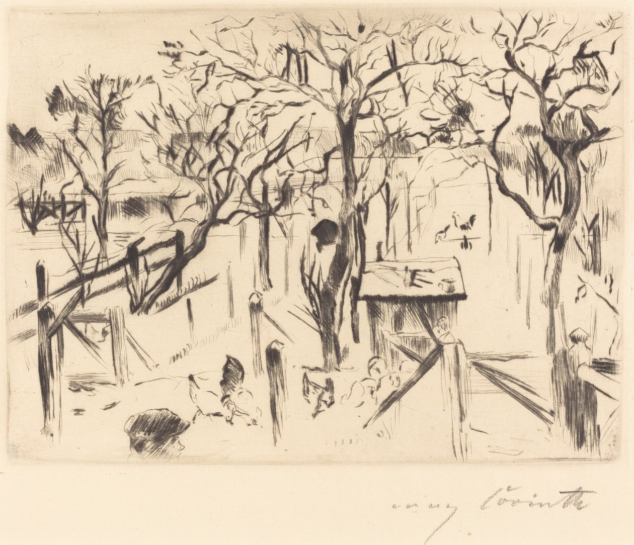 Boomgaard in de herfst (Obstgarten im Herbst) door Lovis Corinth