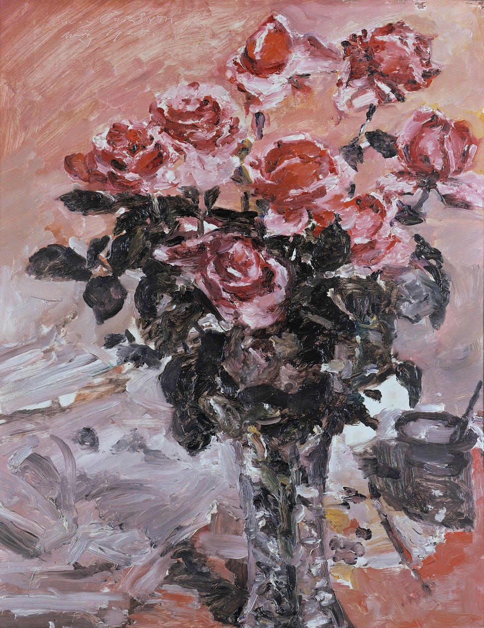 Roze rozen door Lovis Corinth