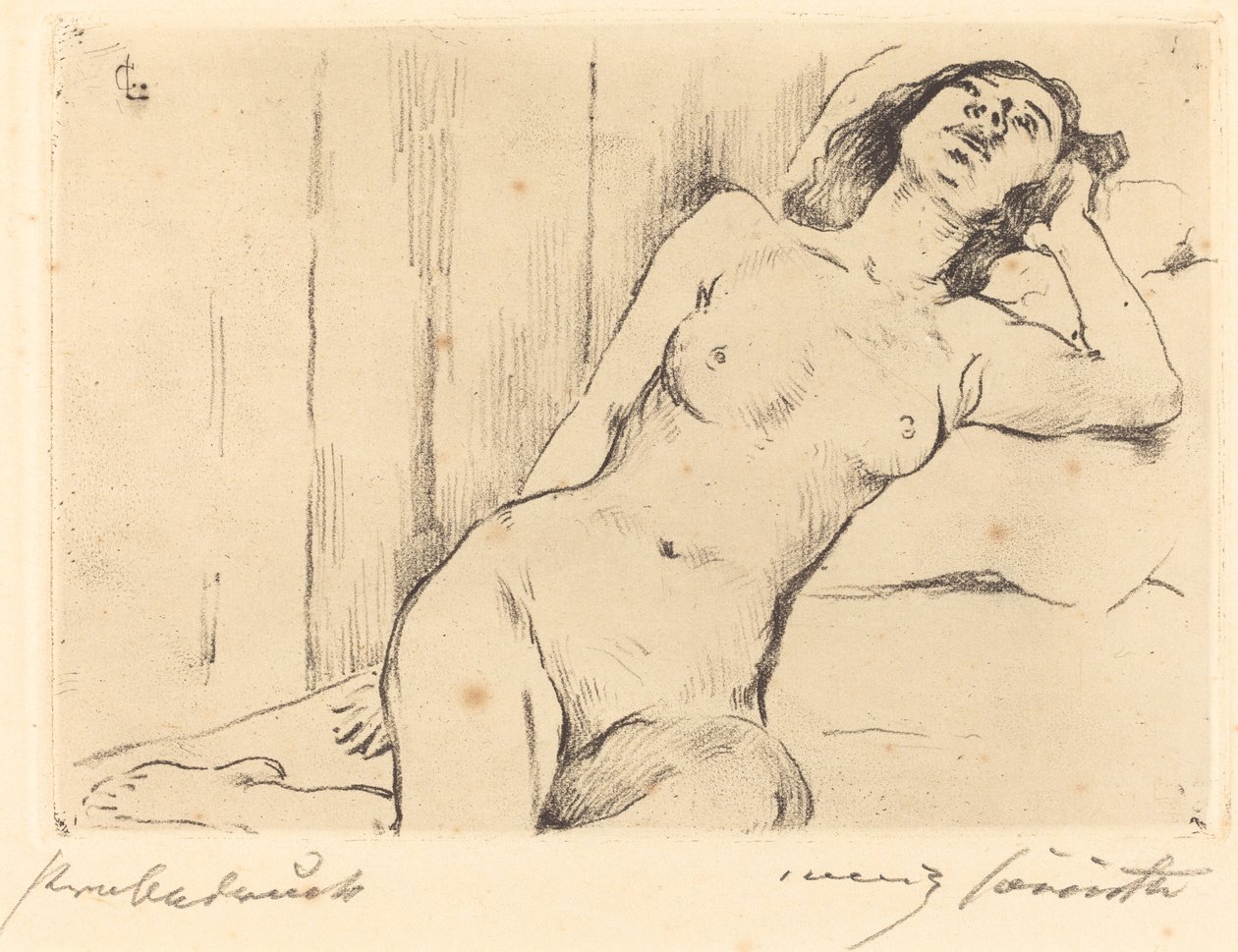 Rustende Vrouwelijke Naakt door Lovis Corinth