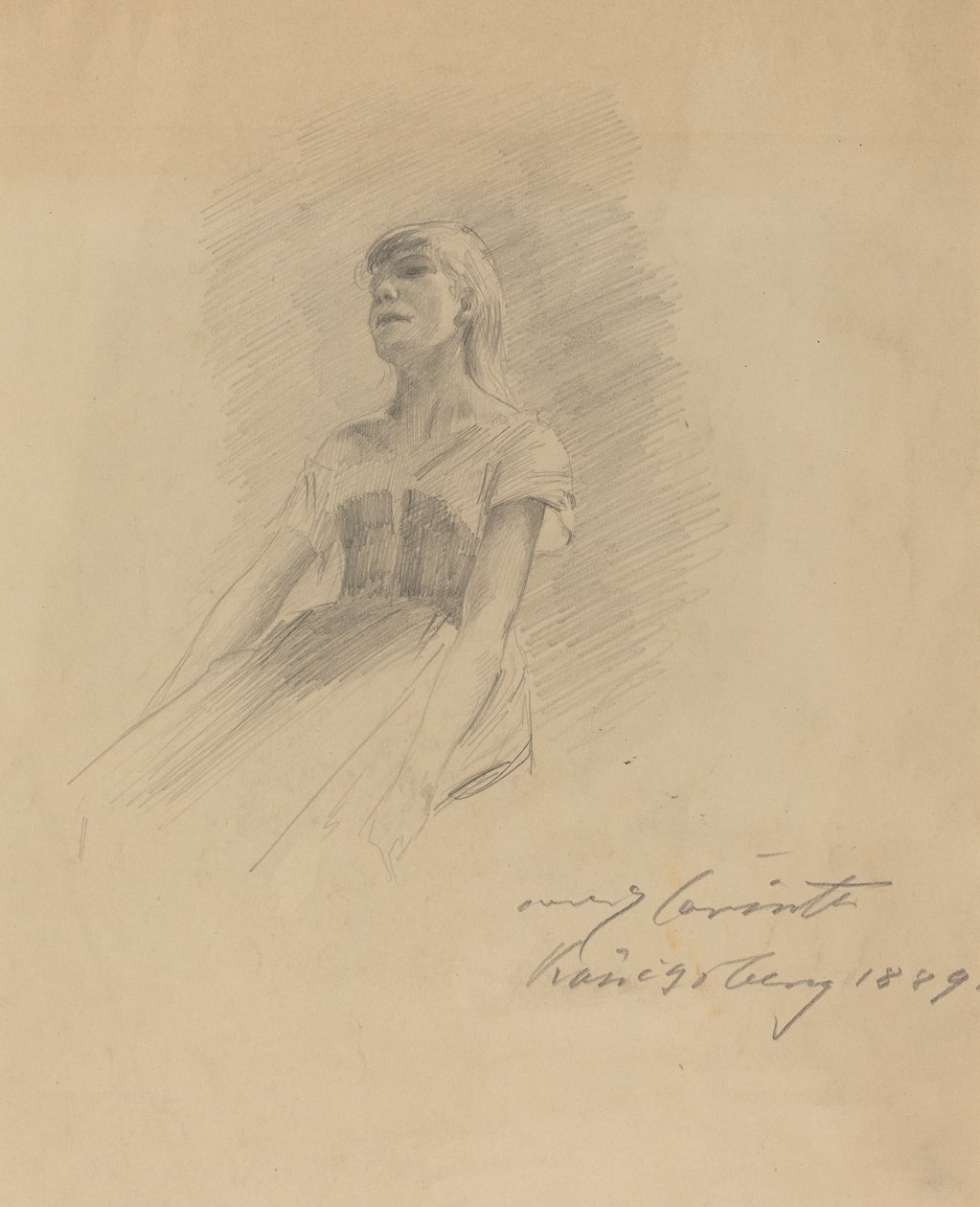 Zittende Jonge Vrouw (recto) door Lovis Corinth