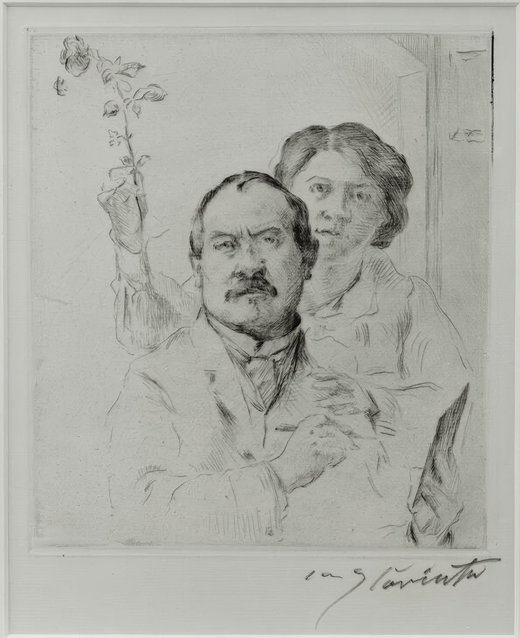 Zelfportret met zijn vrouw Charlotte Berend-Corinth door Lovis Corinth