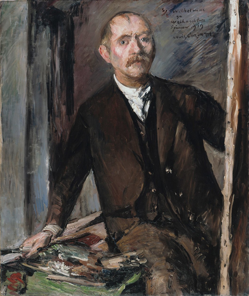 Zelfportret voor de ezel door Lovis Corinth