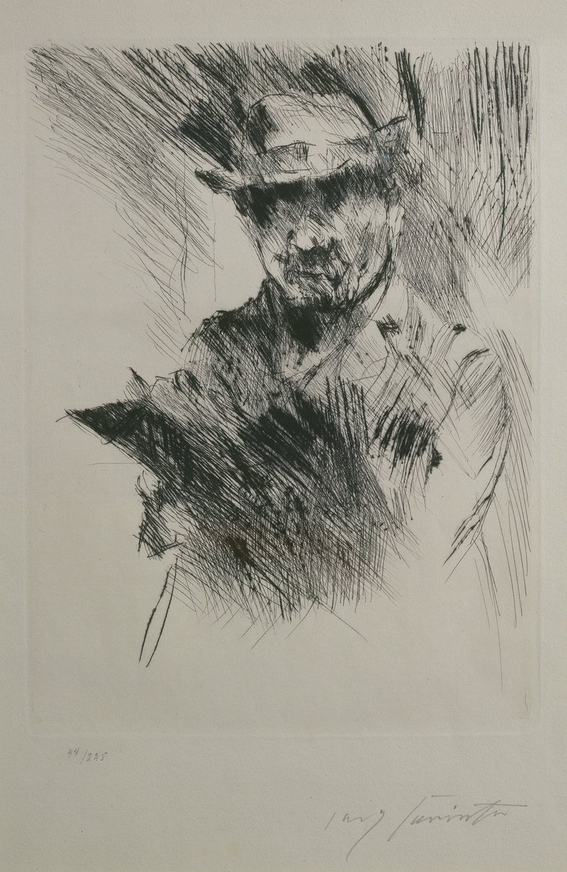 Zelfportret, c.1920-21 door Lovis Corinth