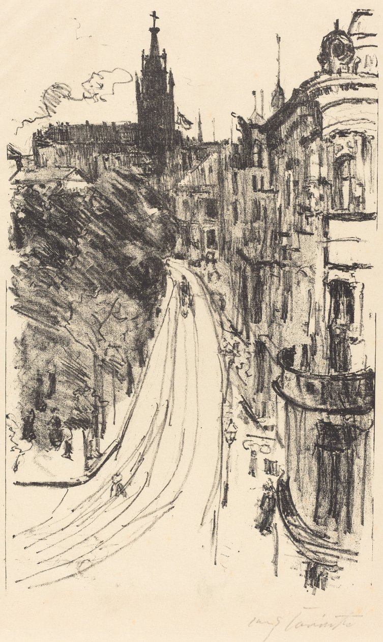 Straat in Königsberg door Lovis Corinth