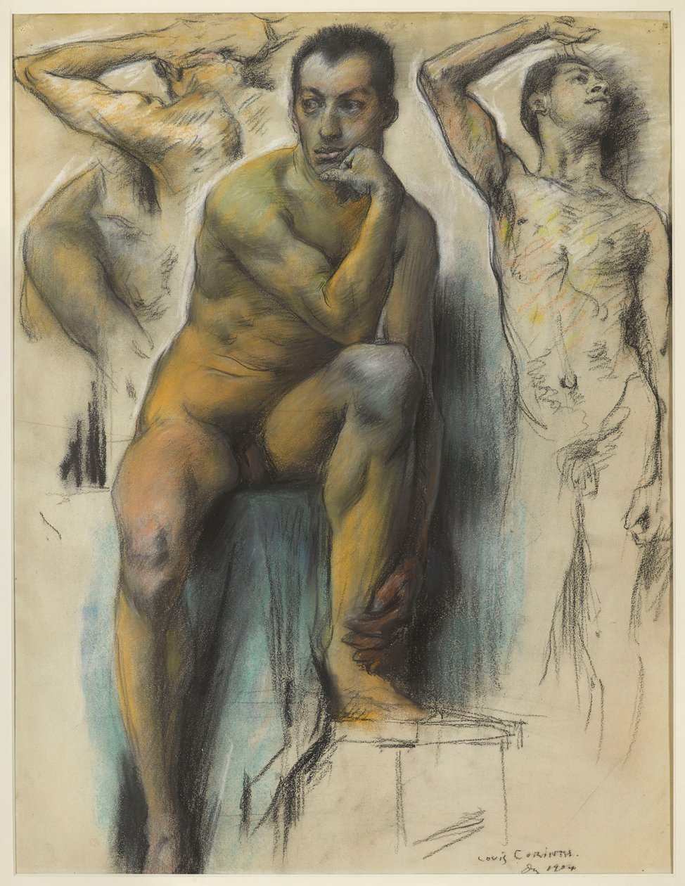 Studies van mannelijke naakten door Lovis Corinth