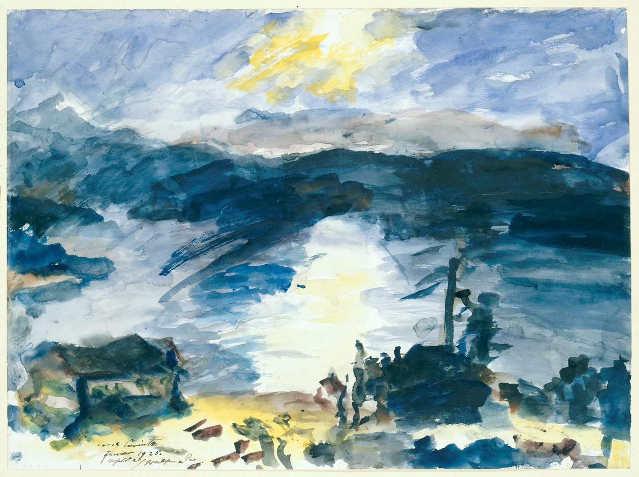 Het landschap van Walchensee door Lovis Corinth