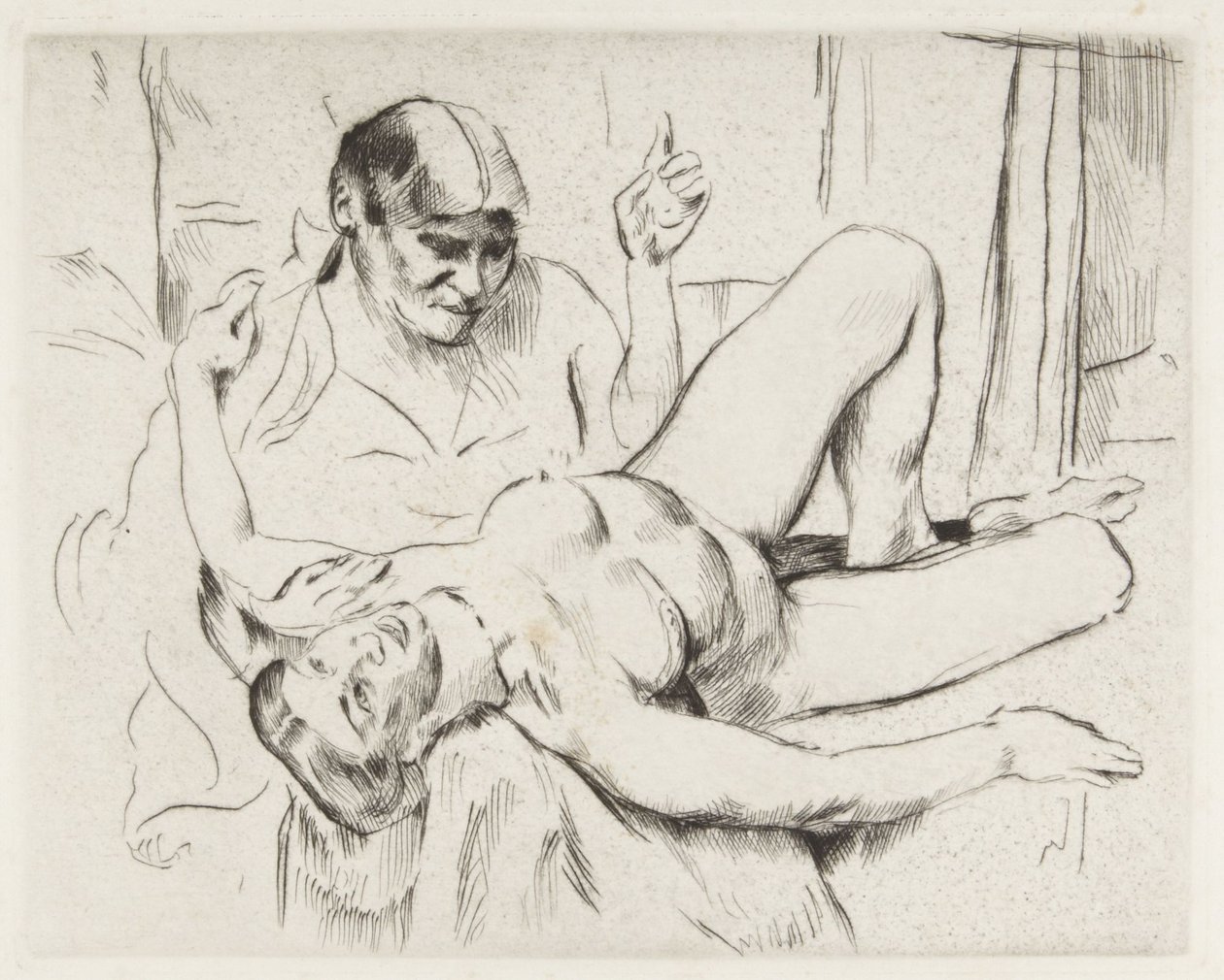 Wit naakt (Profetie) door Lovis Corinth