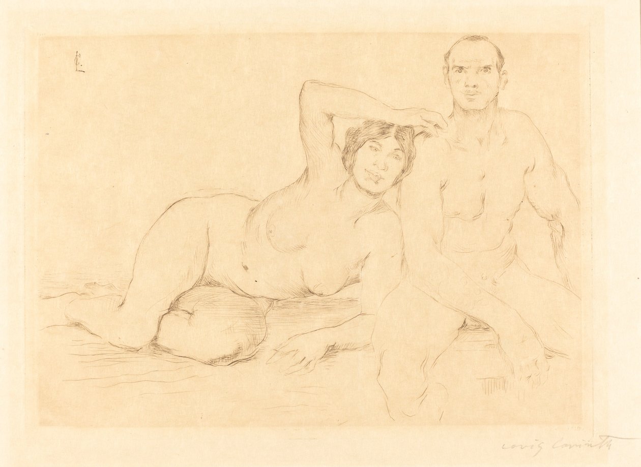 Zwei Menschen Twee Naakten door Lovis Corinth