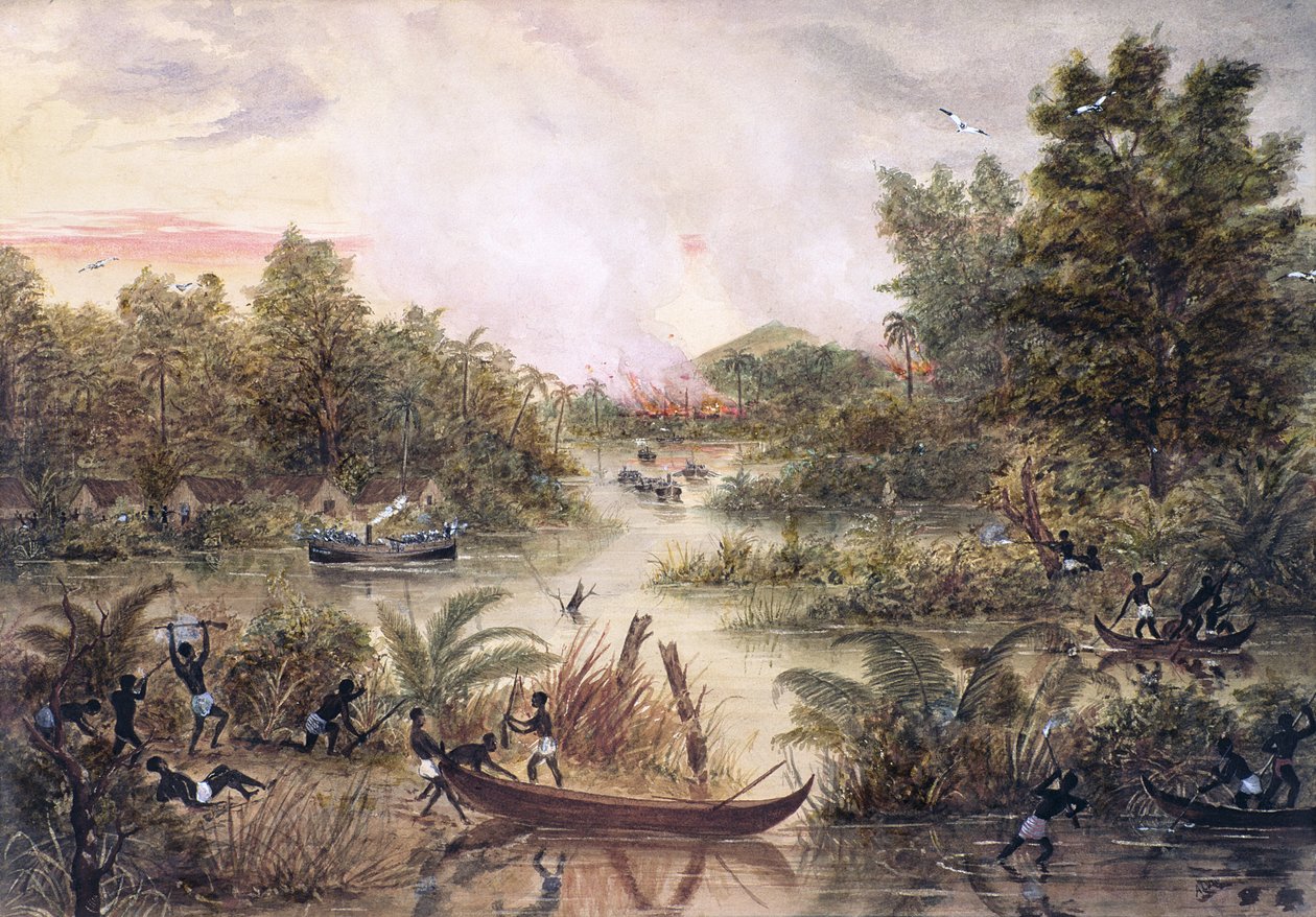 Kanonneerbootdiplomatie, 1877 door Lt. A. Middlemass