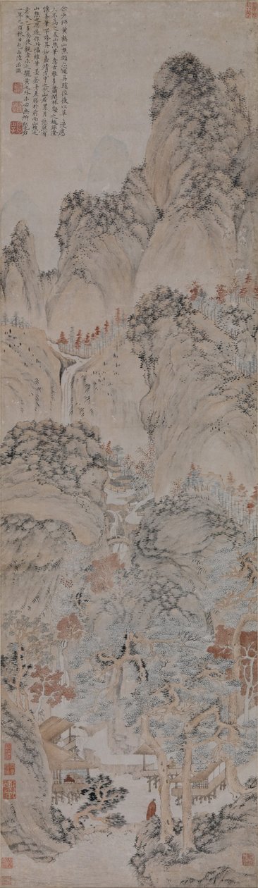Landschap in de stijl van Wang Meng door Lu Zhi