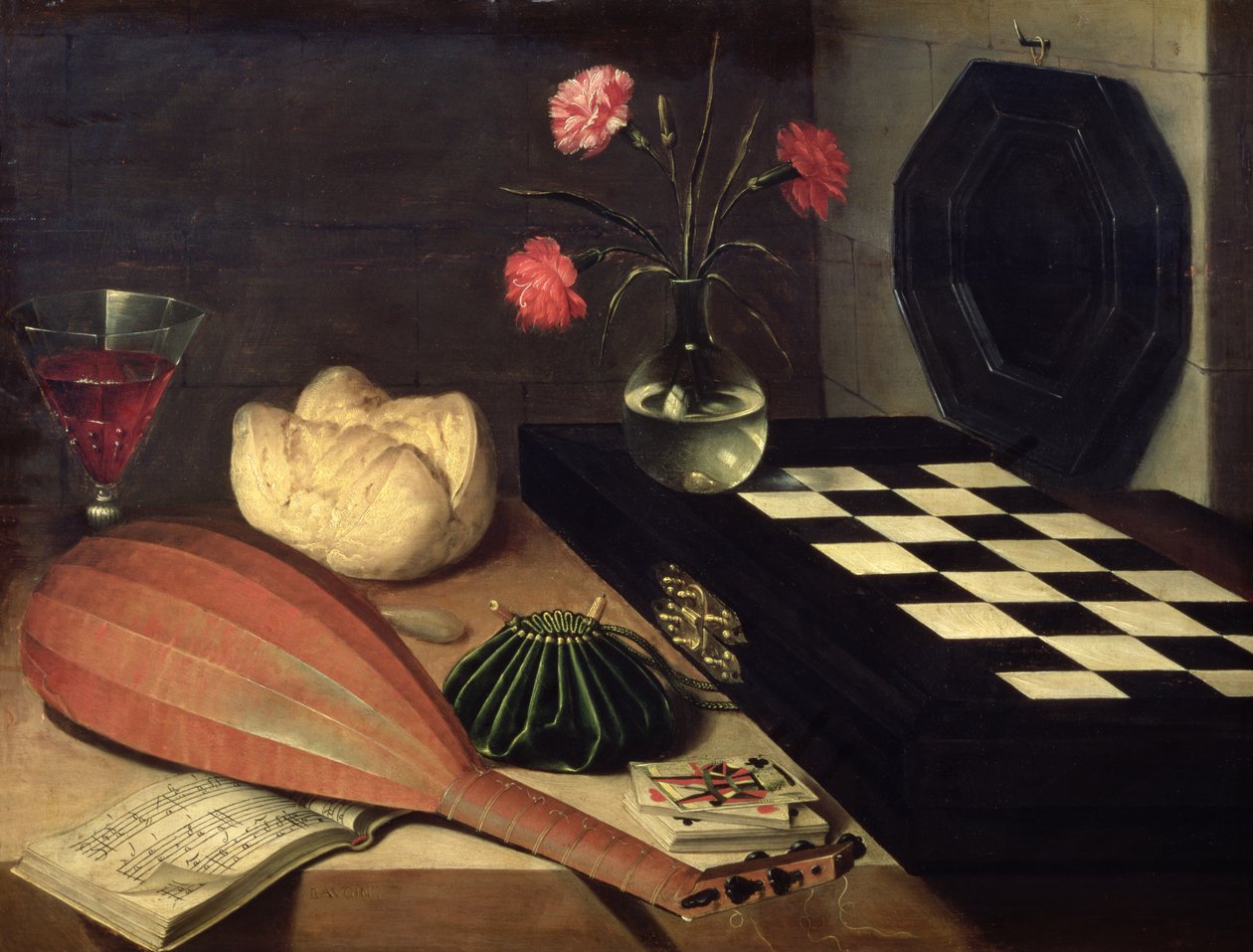 Stilleven met Schaakbord, 1630 door Lubin Baugin