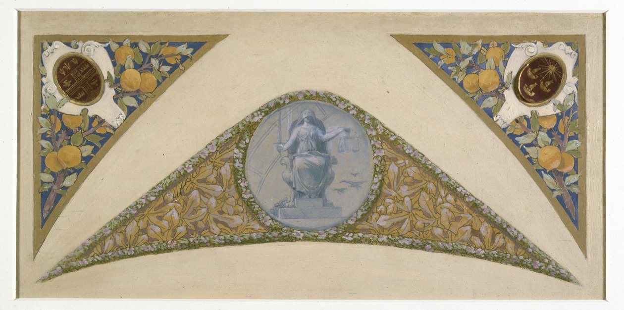 Schets voor de feestelijke trap van het Hôtel de Ville de Paris: Weegschaal, tussen 1888 en 1898 door Luc Oliver Merson