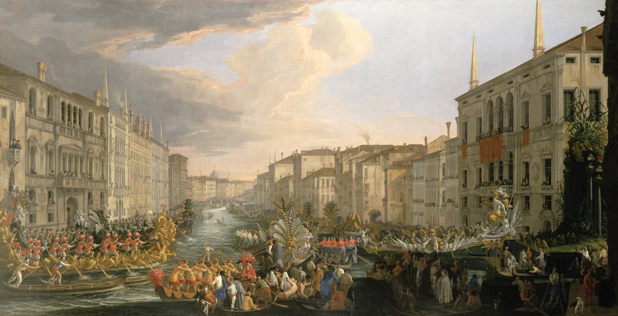 Een regatta op het Canal Grande, Venetië door Luca Carlevaris