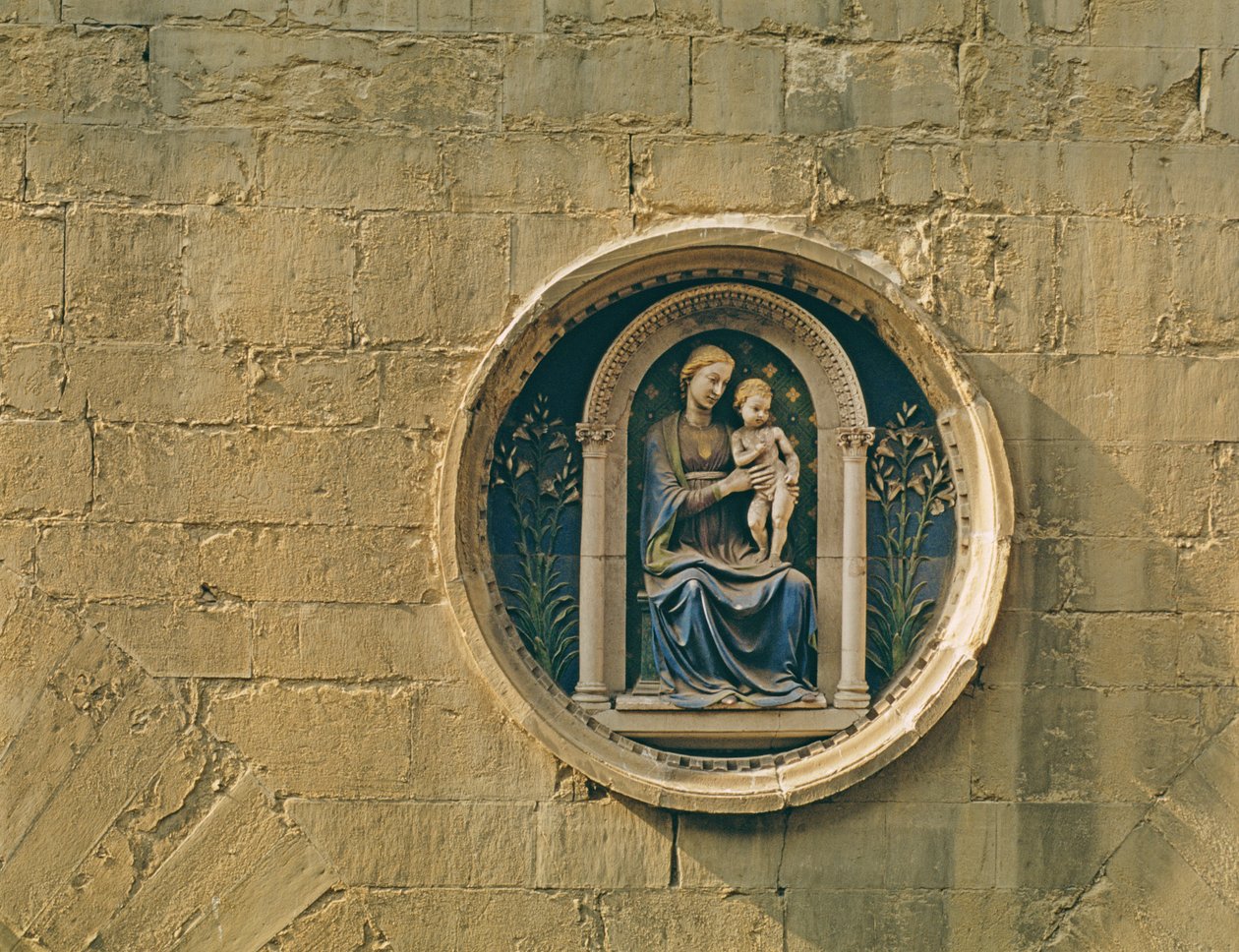 Stemma van het gilde van artsen en apothekers door Luca Della Robbia