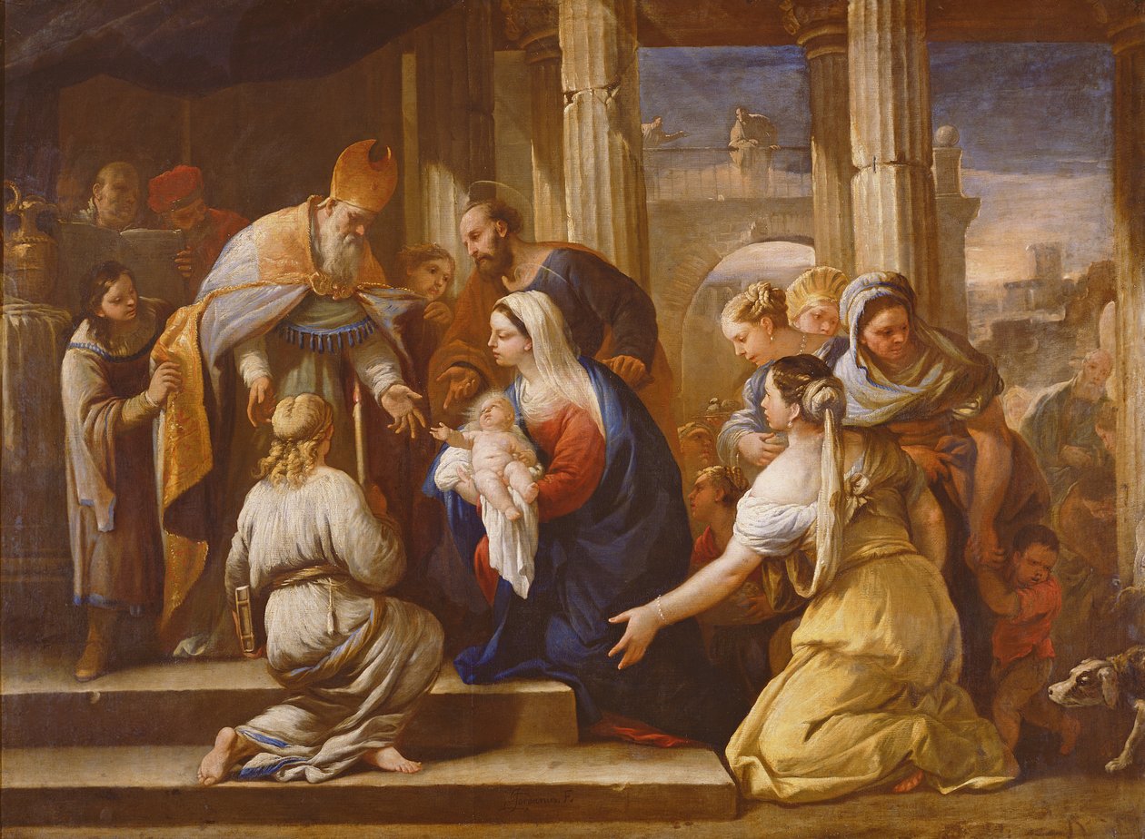 Presentatie in de Tempel door Luca Giordano