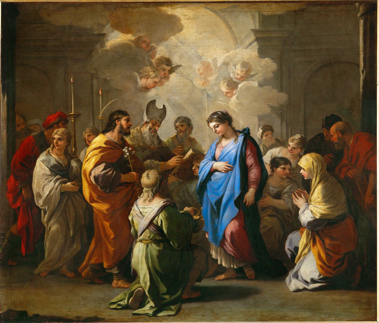 Le Mariage de la Vierge - De bruiloft van ... door Luca (circle of) Giordano