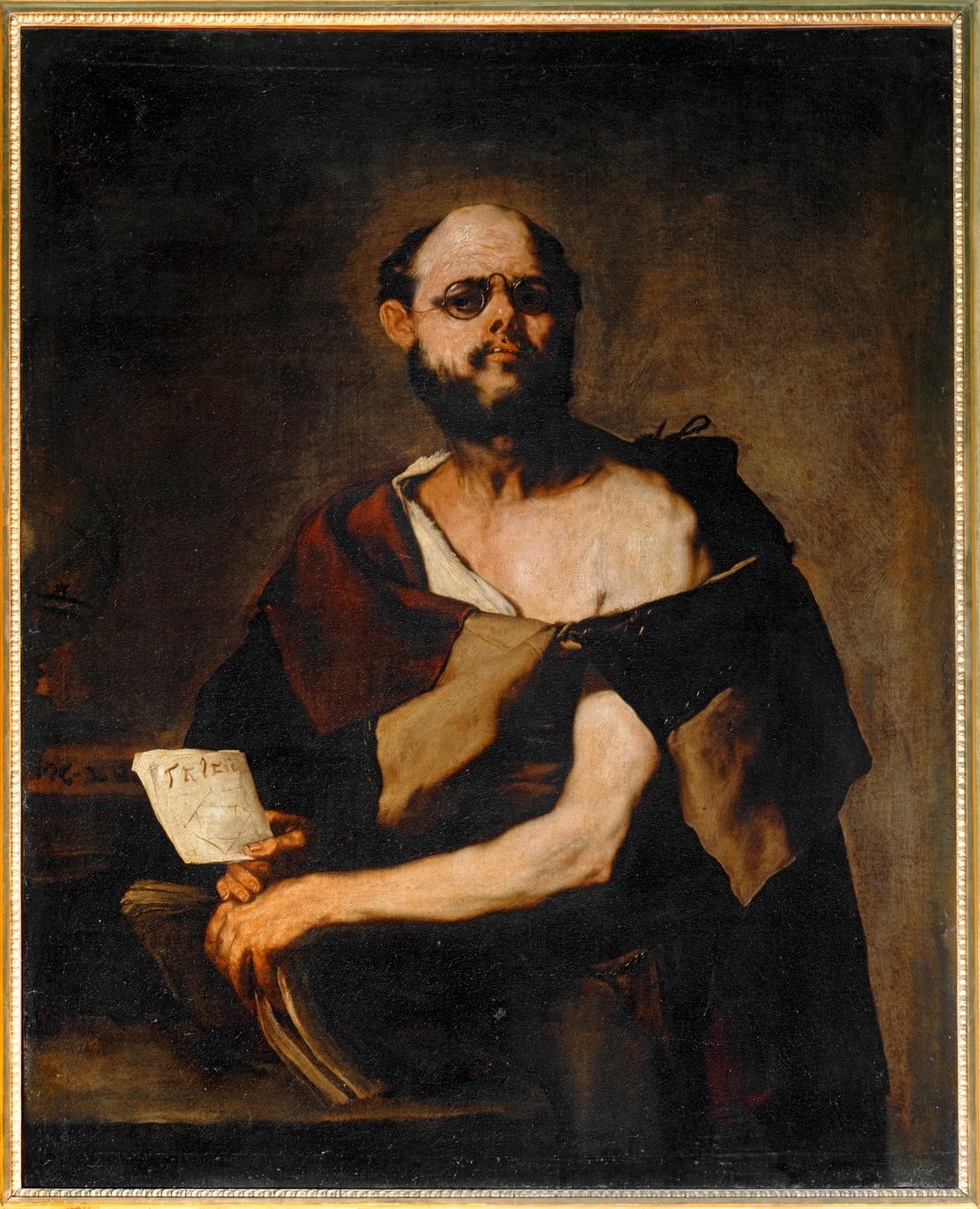 Philosophe aux lunettes - Een filosoof met een bril ... door Luca (circle of) Giordano