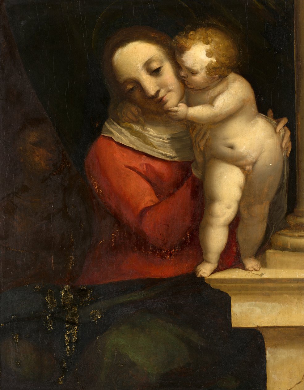 Madonna met Kind en Johannes de Doper door Luca Cambiaso