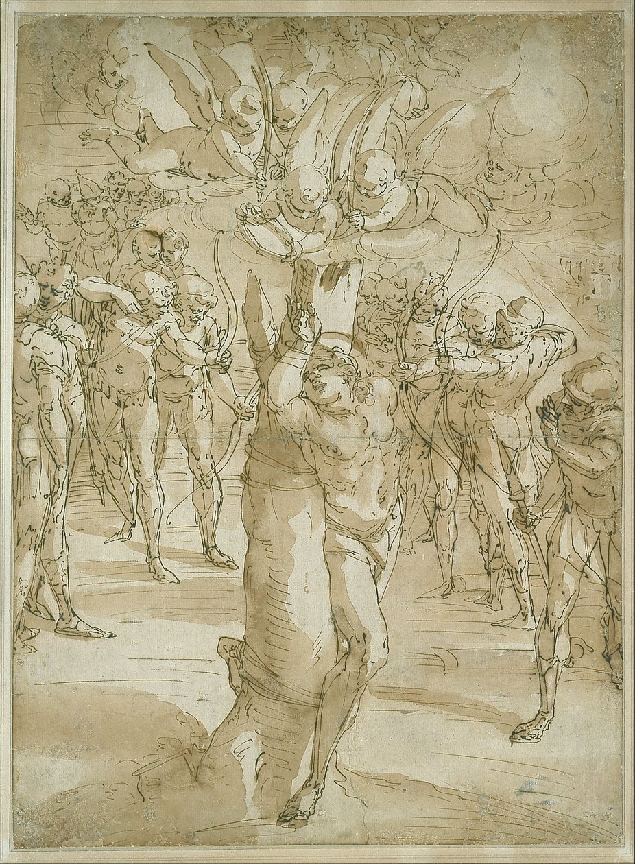Het martelaarschap van Sint Sebastiaan door Luca Cambiaso