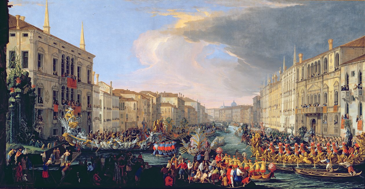 Regatta Gehouden ter Ere van Frederik VI van Denemarken (1671-1730) 1709 door Luca Carlevaris