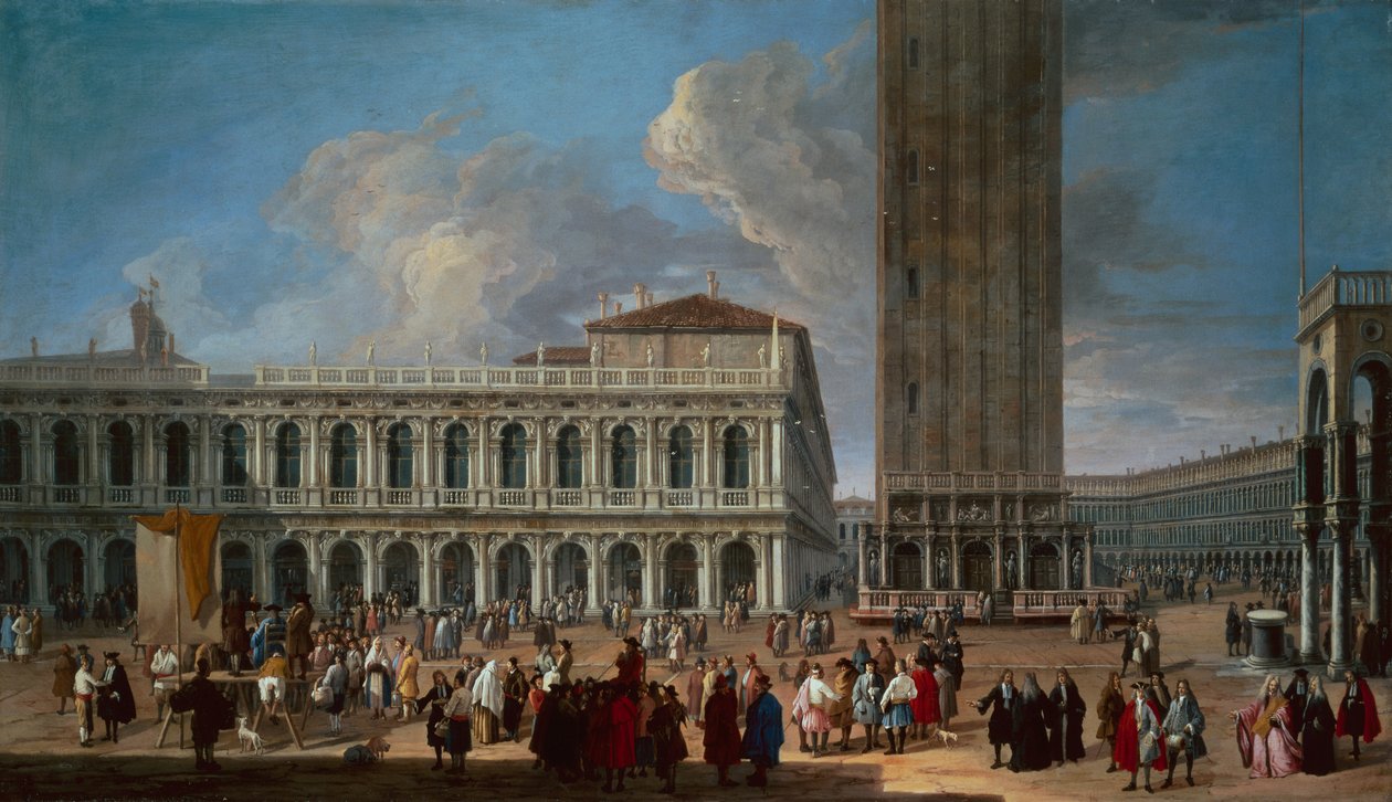 De Piazzetta en het Piazza San Marco, Venetië door Luca Carlevaris