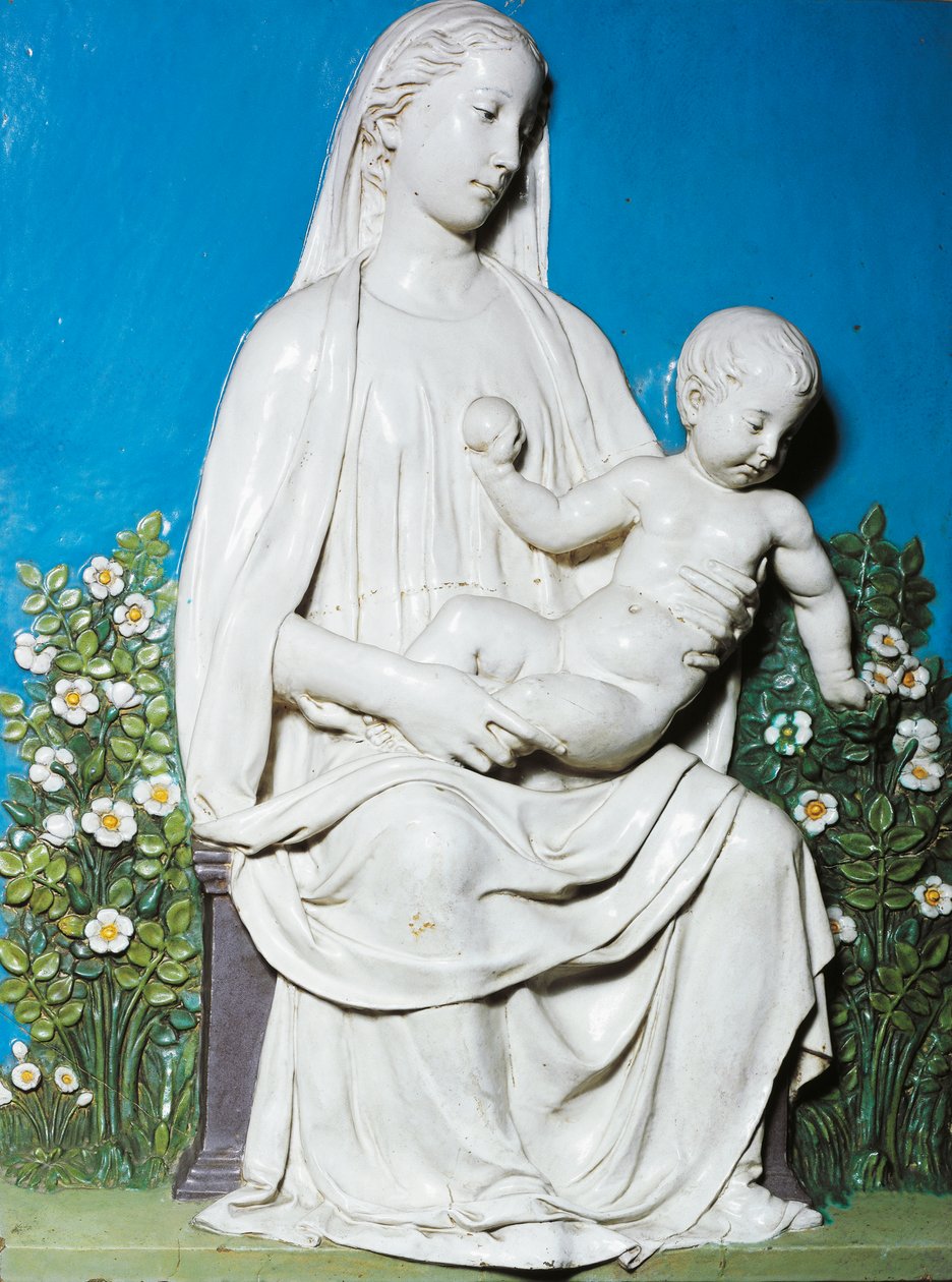 Madonna van de Rozenkrans, ca. 1450-55 door Luca Della Robbia