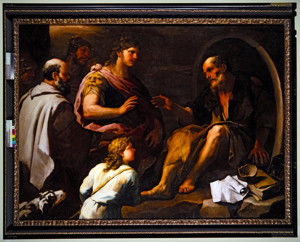 Alexander en Diogenes door Luca Giordano