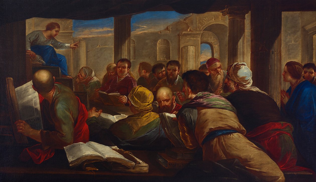 Christus in discussie met de artsen door Luca Giordano