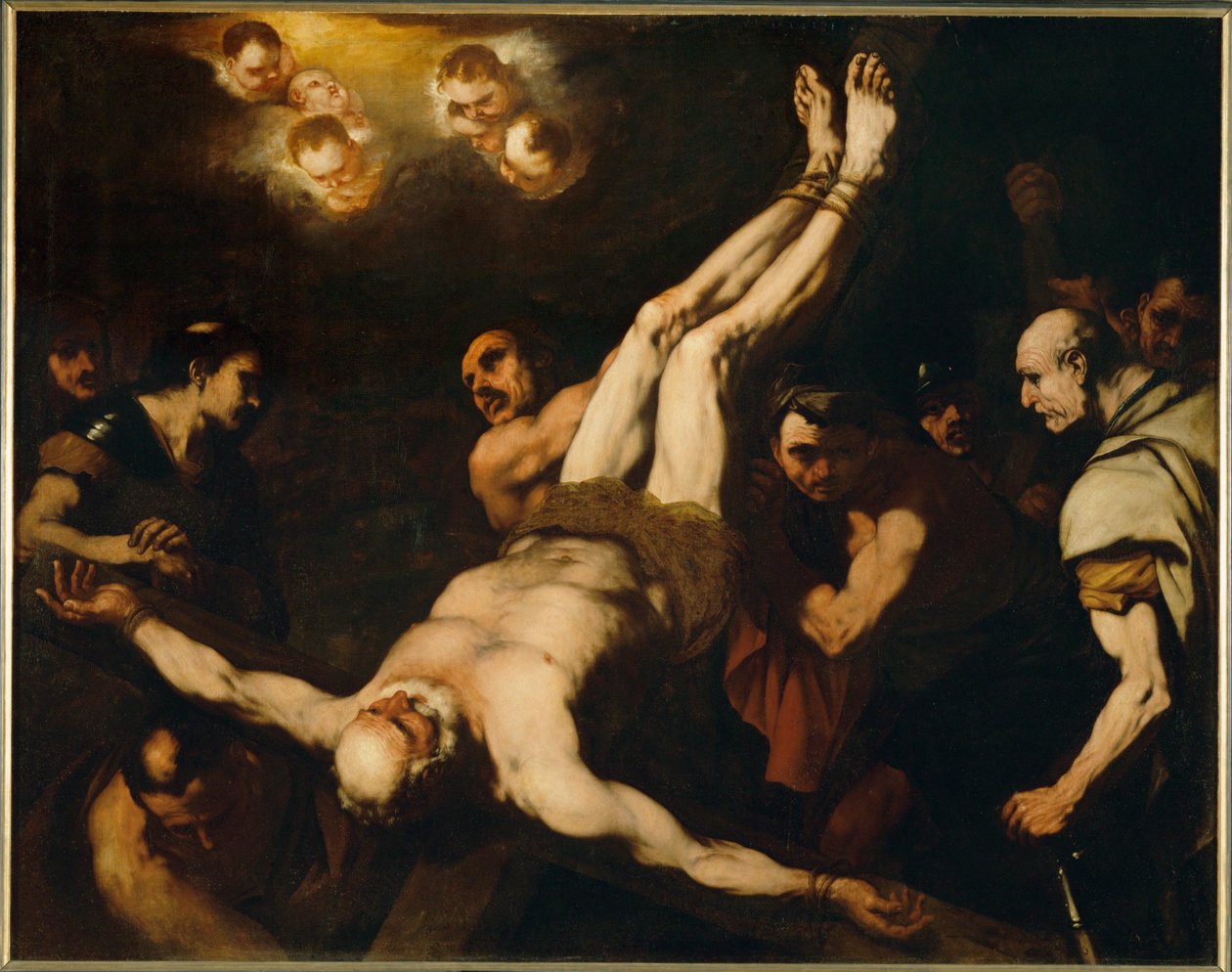 Kruisiging van Sint Pieter ... (schilderij op doek) door Luca Giordano