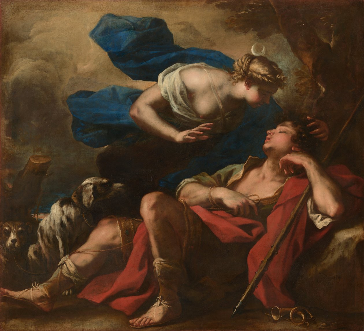 Diana en Endymion door Luca Giordano