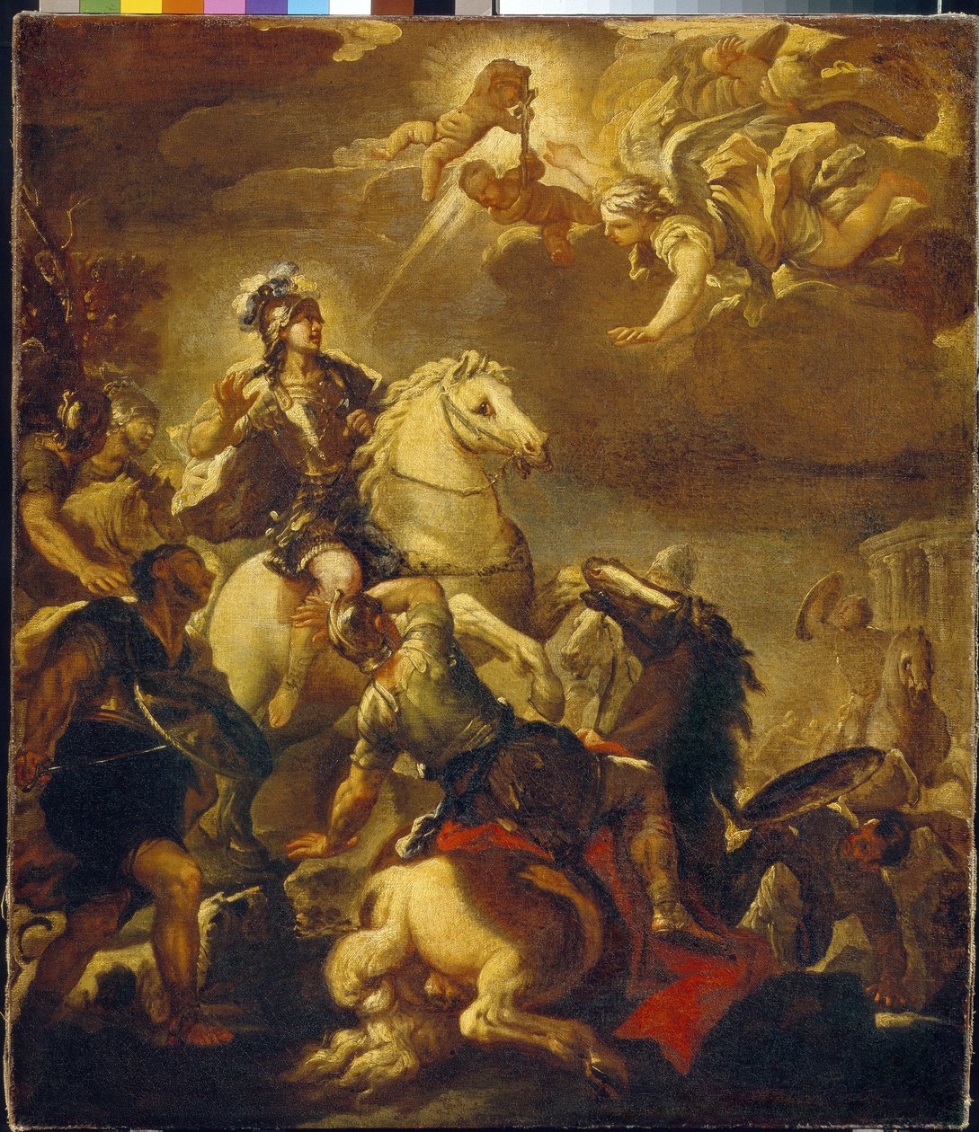 De verschijning van het kruis aan keizer Constantijn door Luca Giordano