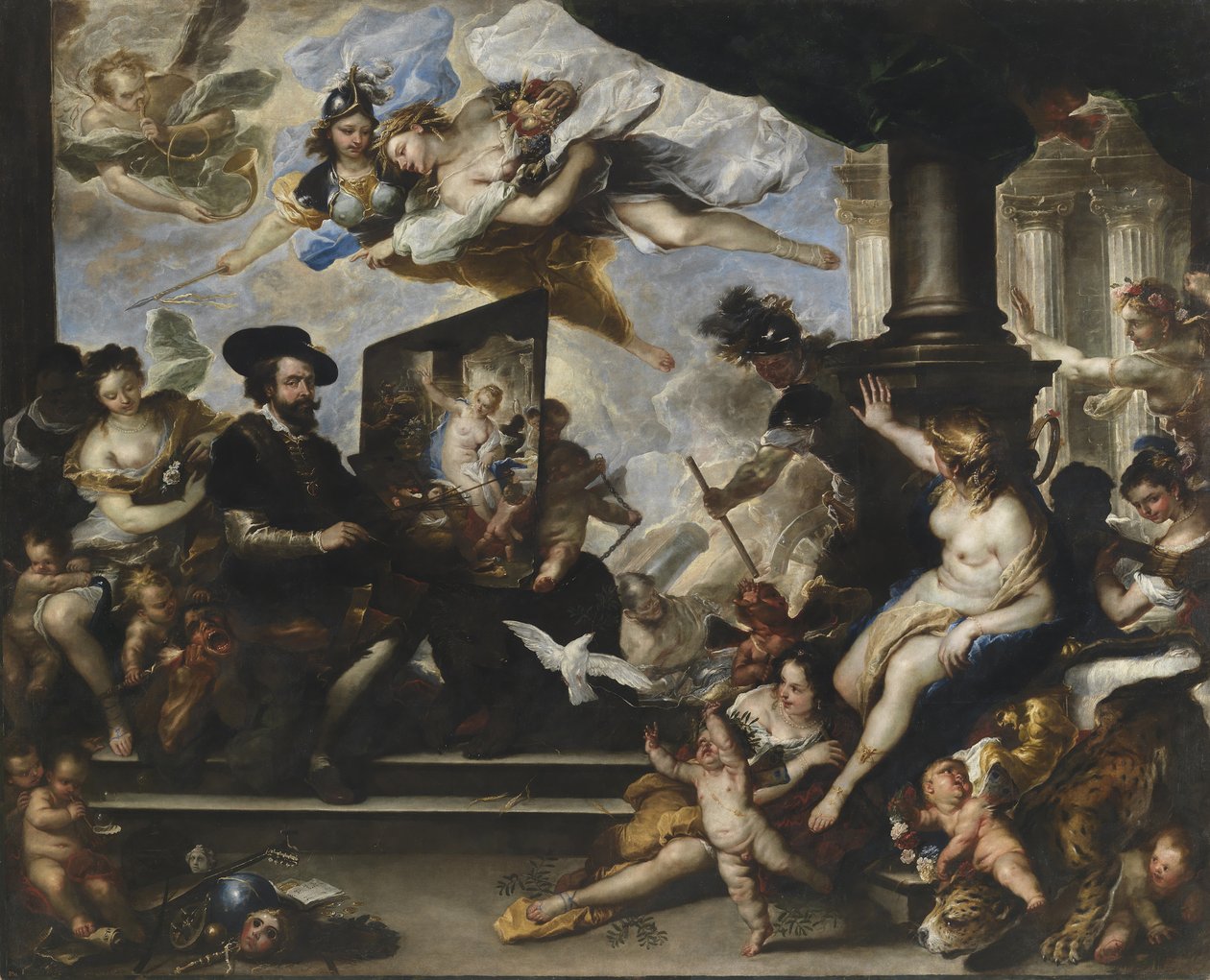 Rubens schildert de Allegorie van de Vrede door Luca Giordano