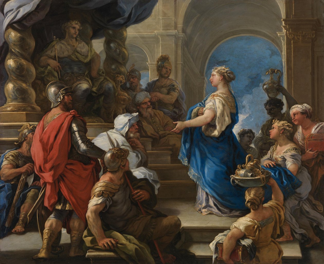 Salomo en de koningin van Seba door Luca Giordano