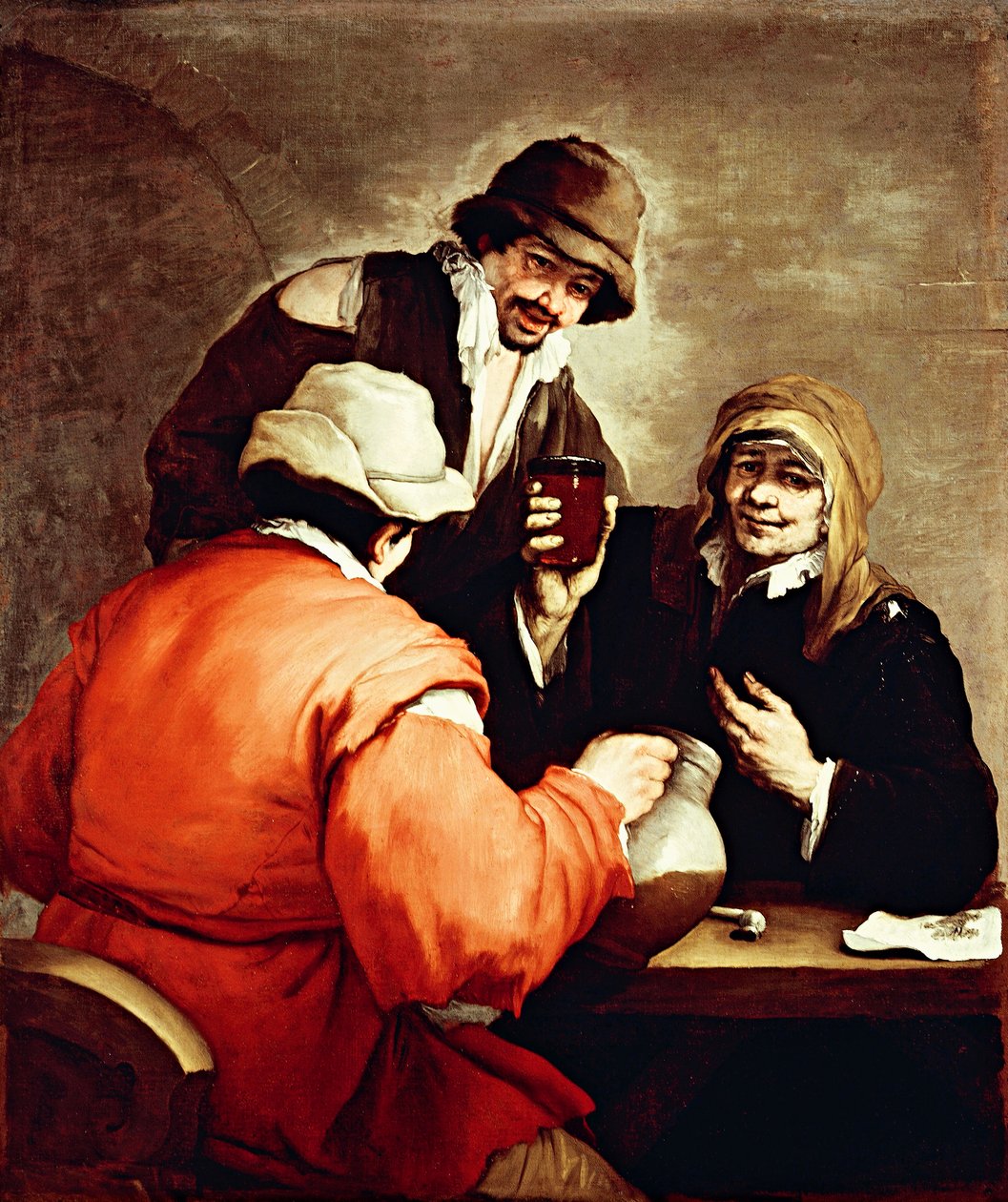 Tafereel in een taverne door Luca Giordano