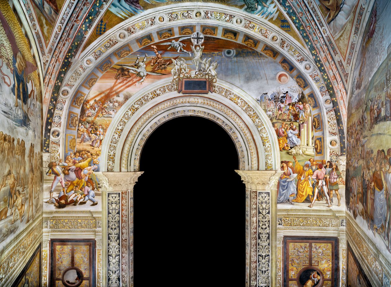 Apocalyps, uit Laatste Oordeel fresco cyclus door Luca Signorelli