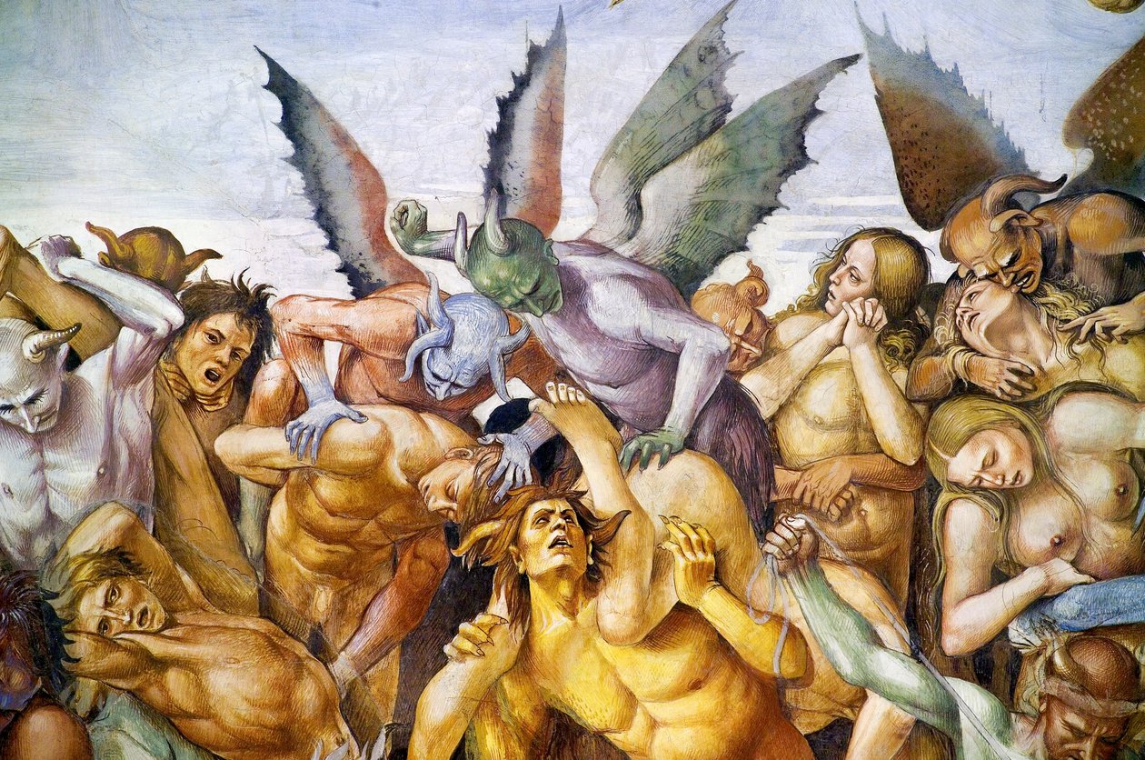 Verdoemden in de hel, uit Laatste Oordeel fresco cyclus door Luca Signorelli