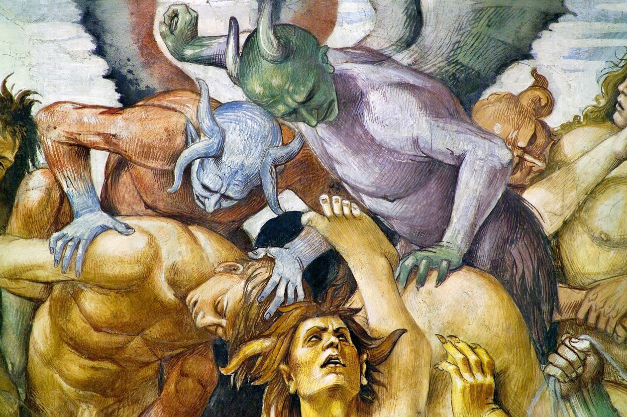 Verdoemden in de hel, uit Laatste Oordeel fresco cyclus door Luca Signorelli