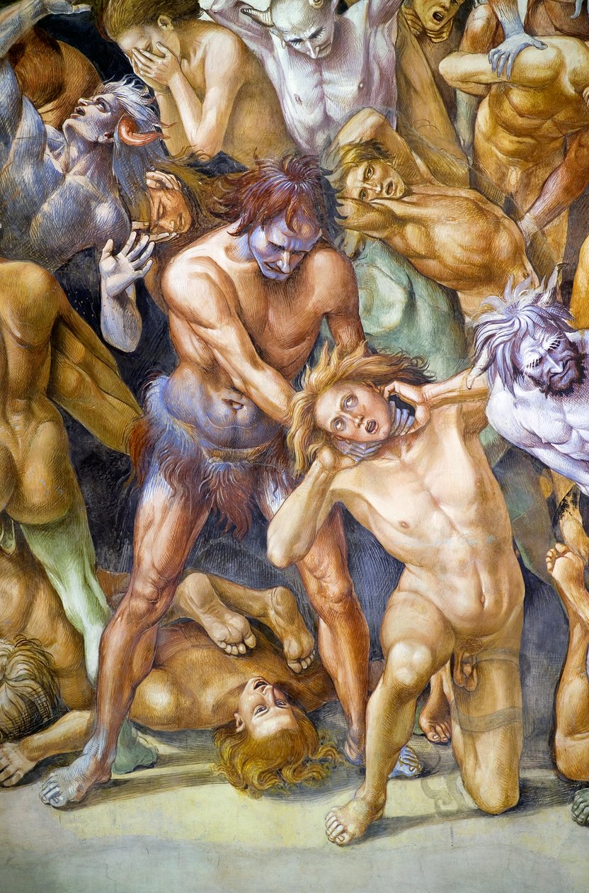 Verdoemden in de hel, uit het Laatste Oordeel fresco cyclus door Luca Signorelli