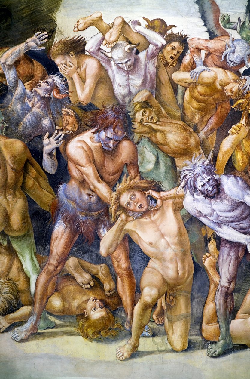 Vervloekten in de hel, uit Laatste Oordeel fresco cyclus door Luca Signorelli