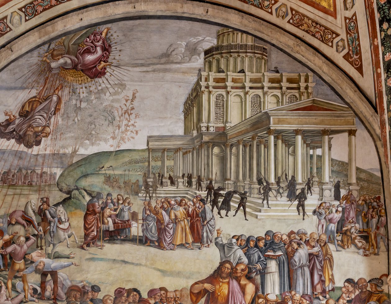 Prediking en de daden van de Antichrist (detail) door Luca Signorelli