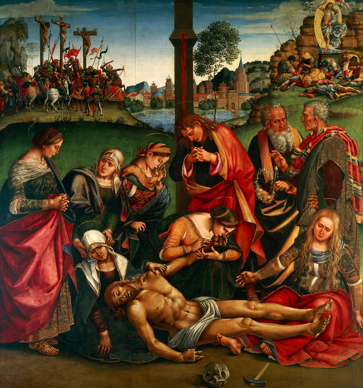 De Deposition of de Rouw over de Dode Christus door Luca Signorelli