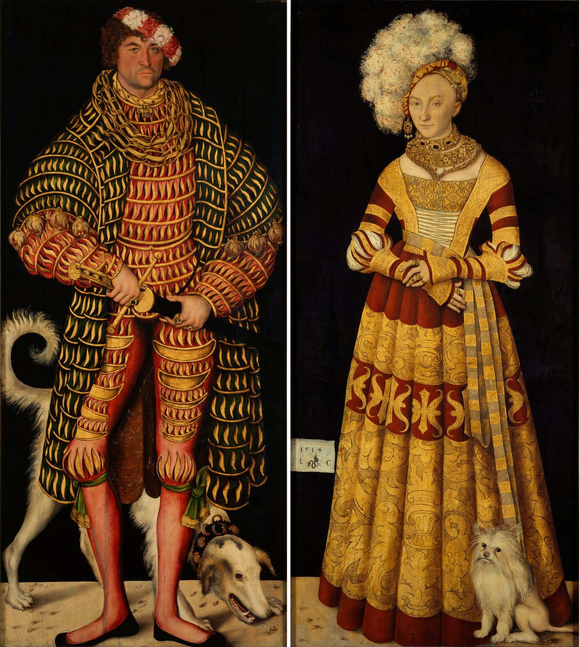 Dubbelportret van Hertog Hendrik de Vrome en Hertogin Katharina van Mecklenburg door Lucas Cranach the Elder