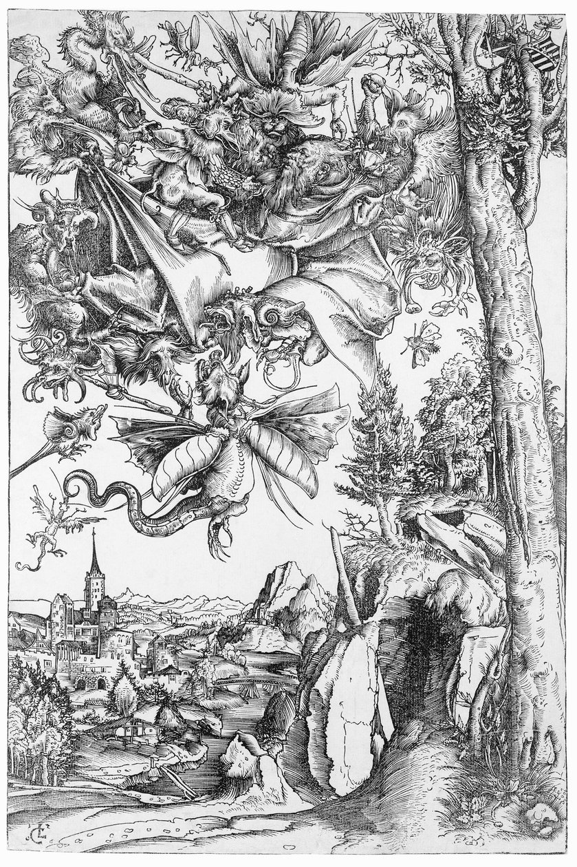 De Verleiding van St. Antonius, 1506 door Lucas Cranach the Elder