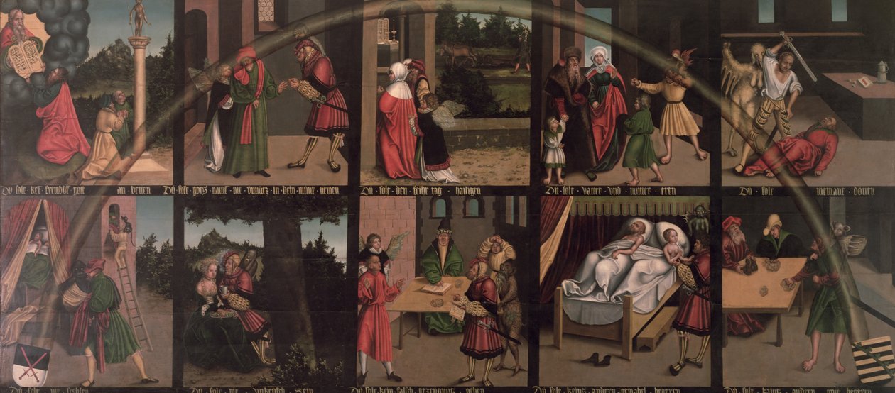 De Tien Geboden door Lucas Cranach the Elder