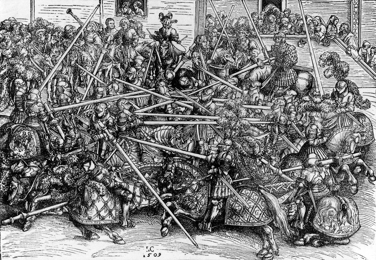 Het derde toernooi door Lucas Cranach the Elder