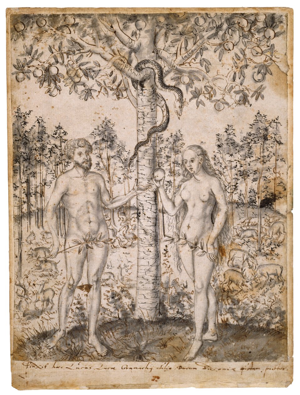 De val van de mens, na 1549 door Lucas Cranach the Elder